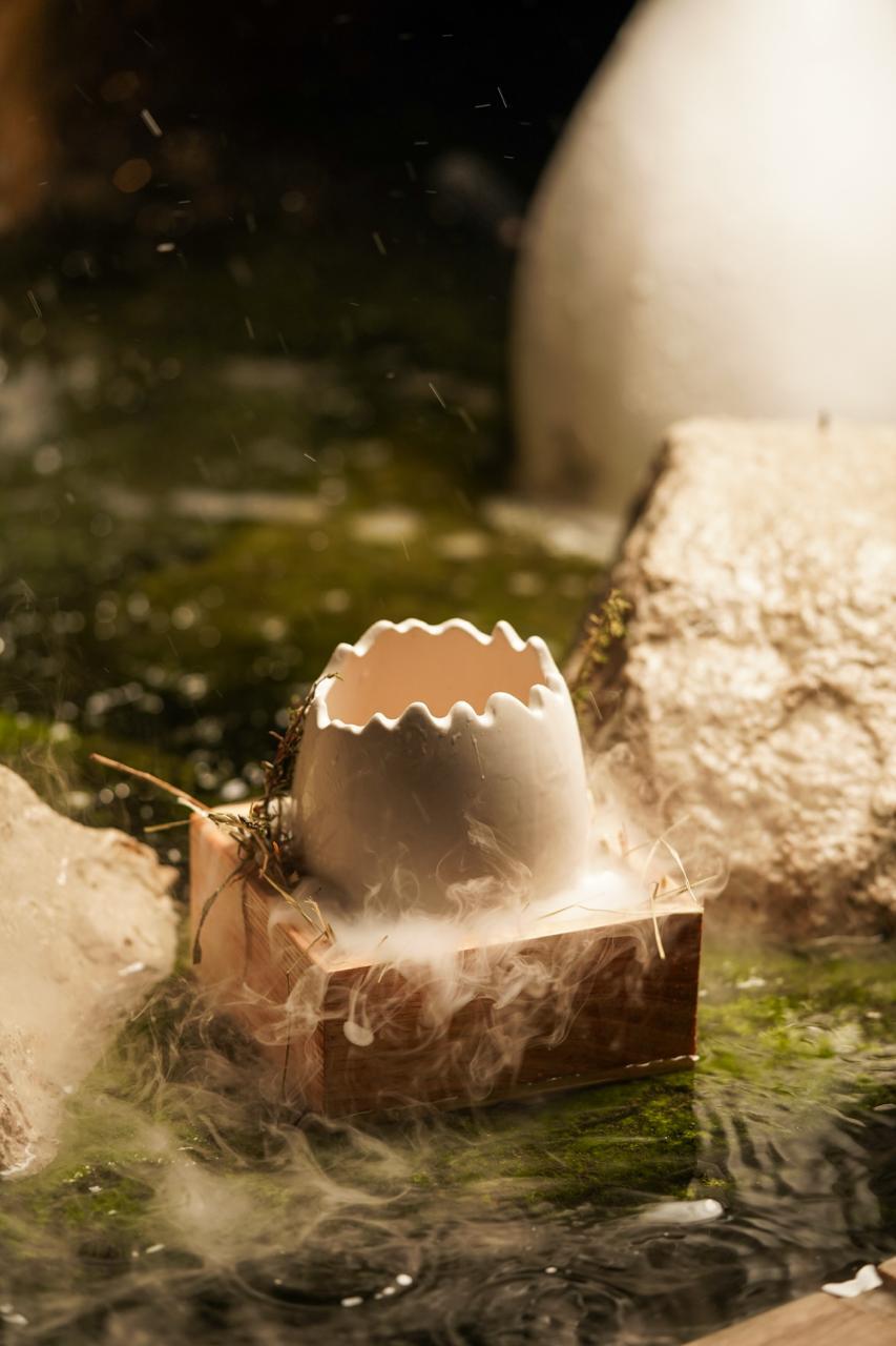 Theatrical Smoke Egg Vessel on Nest