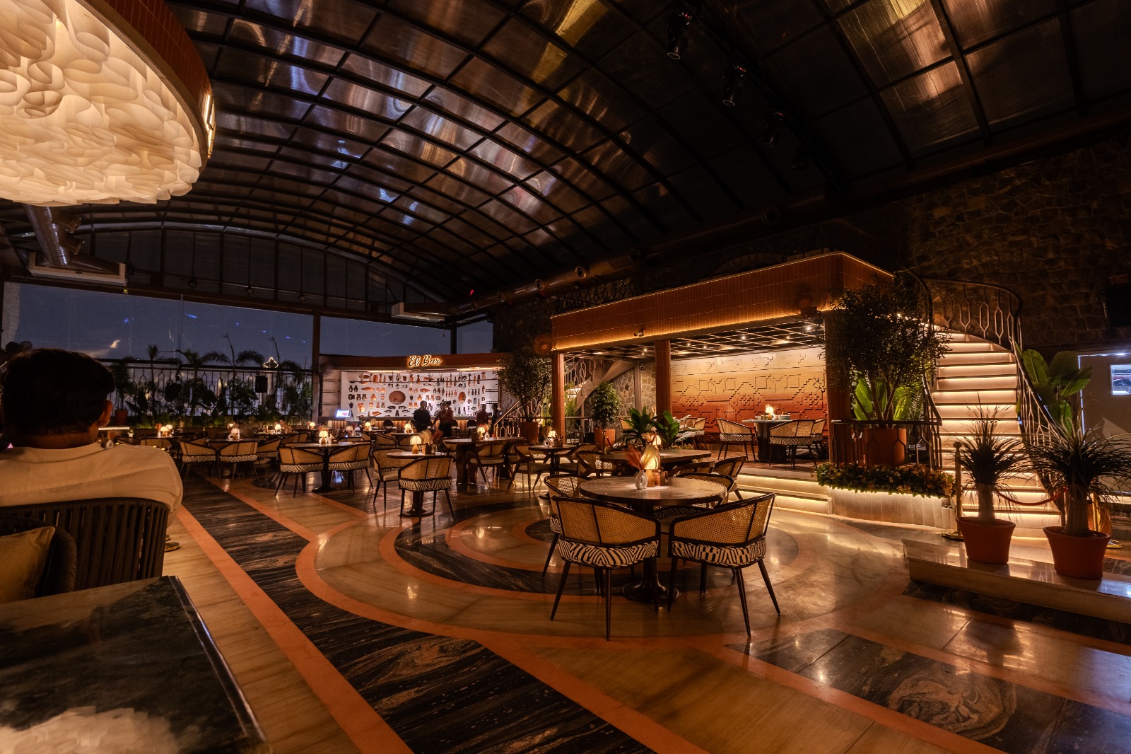 El Bar and architectural staircase